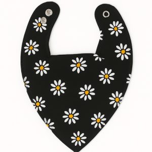 Daisies on Black DryBib Bandana