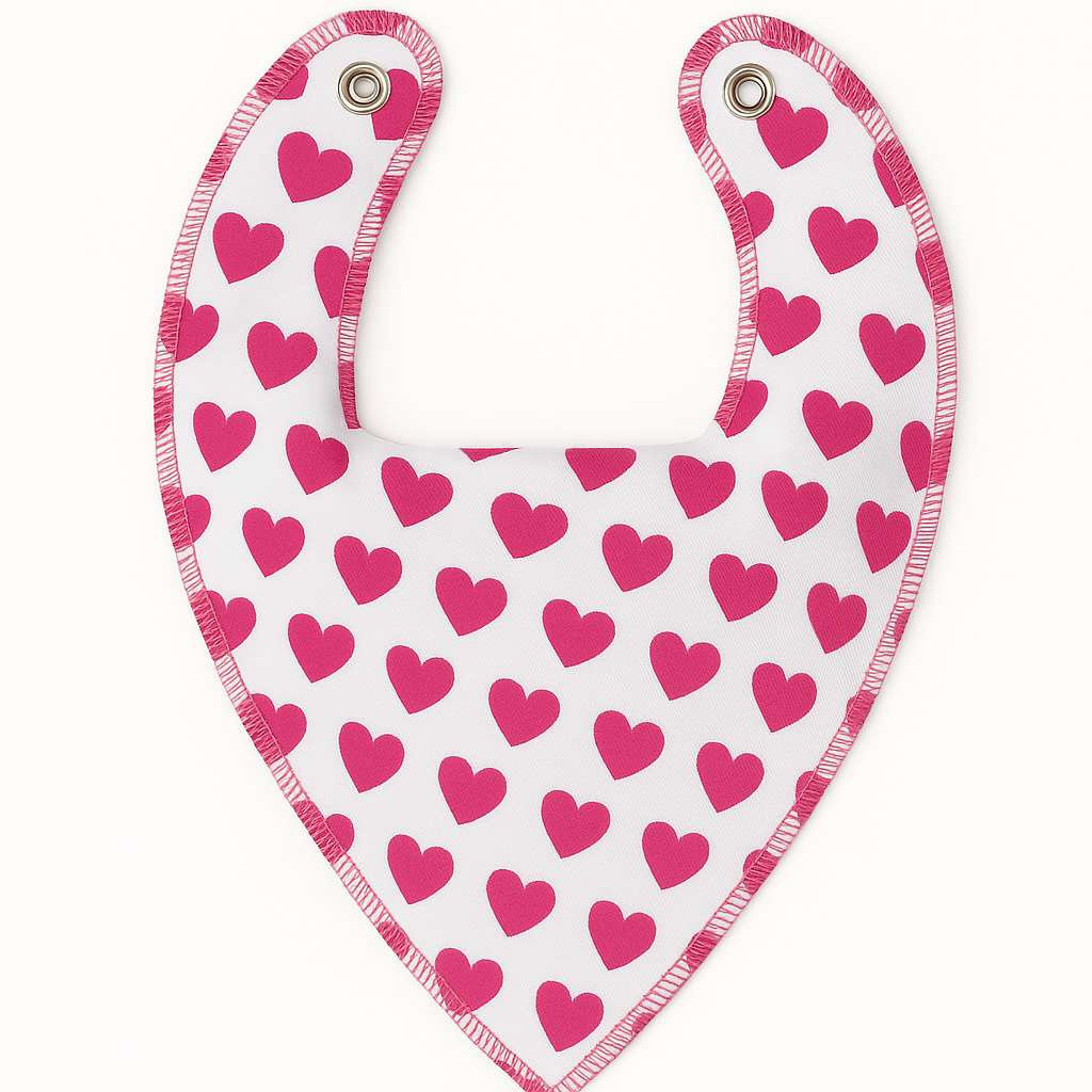 Pink Hearts DryBib Bandana