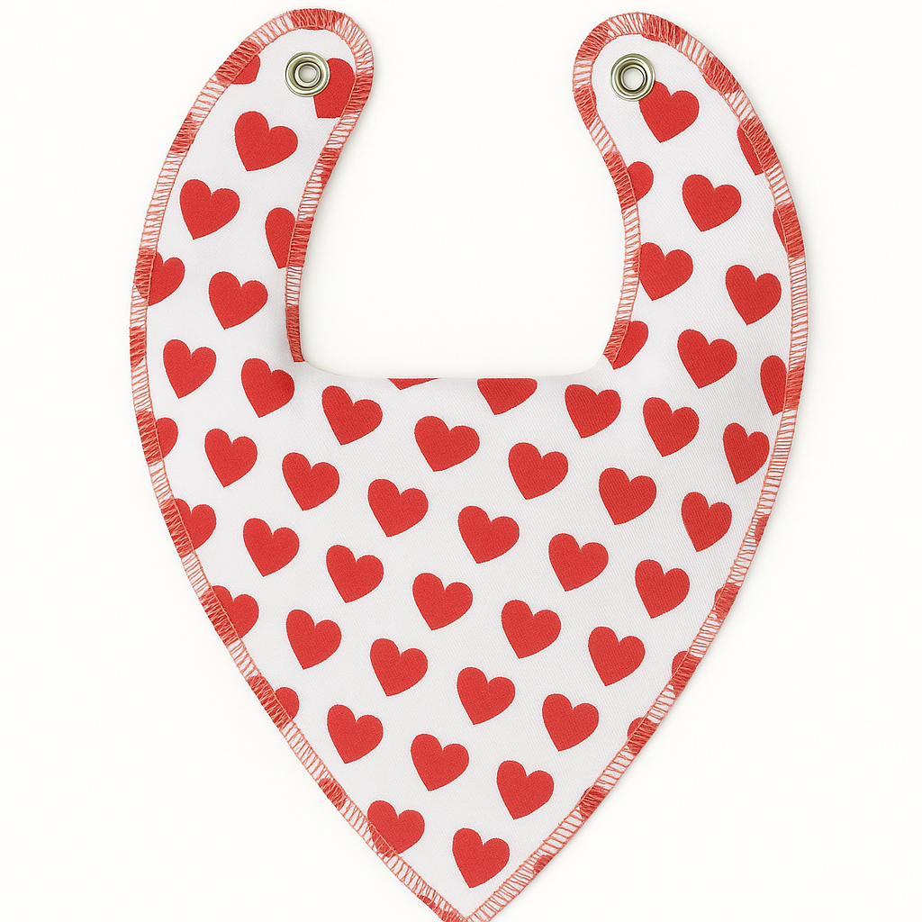Red hearts DryBib Bandana